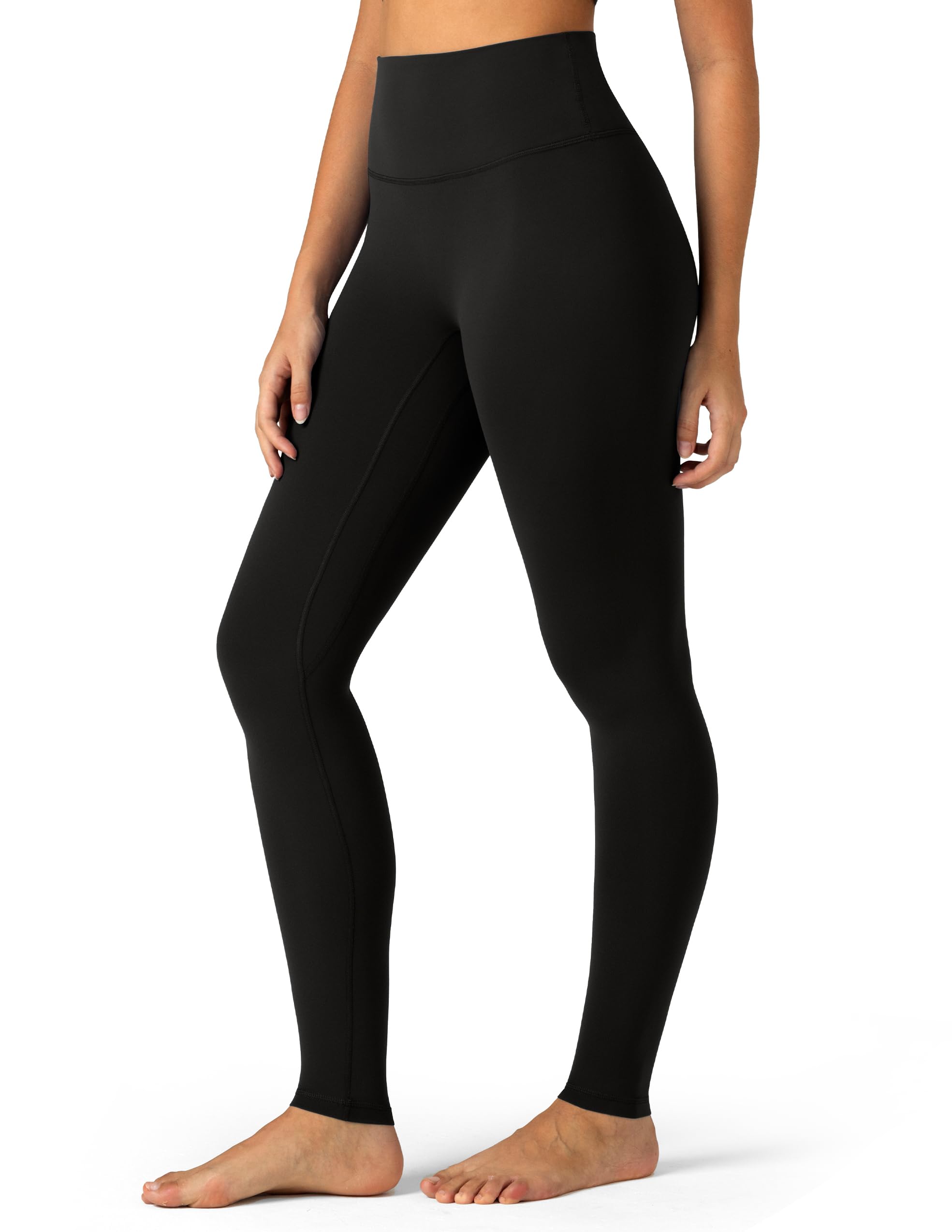 Photo 1 of Colorfulkoala Dreamlux No Front Seam Leggings for Women 28" Inseam, High Waisted Buttery Soft Full Length Yoga Pants (M, Black)