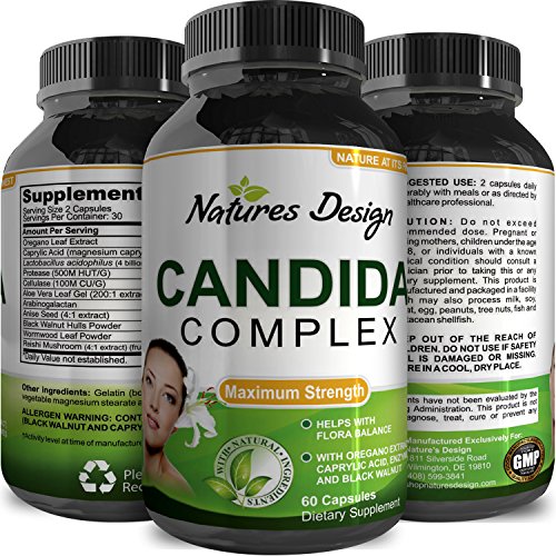 Natural Candida Cleanse - Yeast Detox Supplement with Probiotic + Oregano Leaf Oil Extract - Probiotic Formula for Yeast Infection Support for Men + Women - Cleanser and Weight Loss – Natures Design