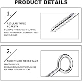 FFWHKON 4 Pack Eye Bolts 5 Inch Stainless Steel Heavy Duty Wood Screws view 5