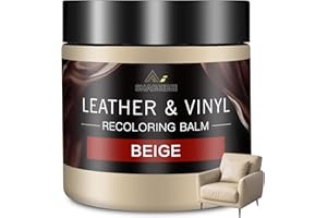 SHABEIBEI Leather Recoloring Balm and Leather Repair Kit for Furniture, Beige Leather Dye for Couches, Car Seats, Leather Paint & Stain for Sofa, Chairs, Bags, and More