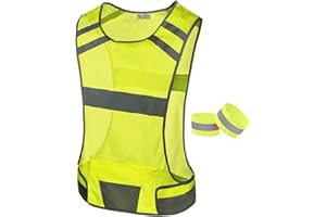 247 Viz Mesh Reflective Vest with Inside Pocket - High Visibility Reflective Running Safety Vest Straps for Men Women & Kids