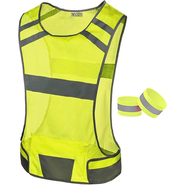 Reflective Running Vest High Visibility Gear With Large Pocket