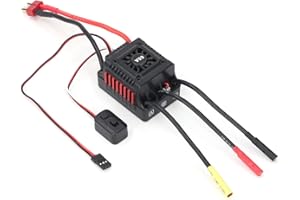 POCREATION 60A Brushless ESC with Cooling Fan Aluminum Alloy T Plug for 1/10 RC Car Truck Buggy Crawler Waterproof Electronic