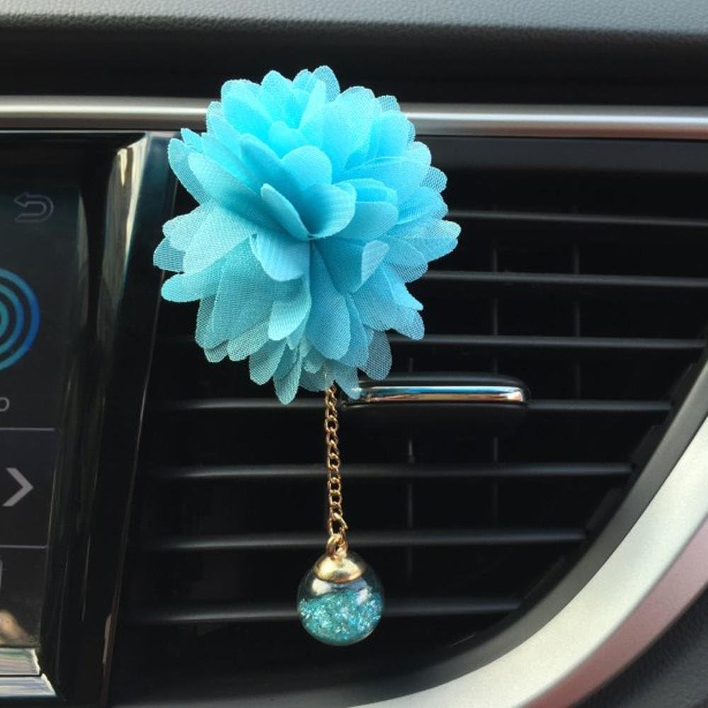 Perfume Clip, Hunpta Car Loving Gift Air Outlet Fragrant Perfume Flower Freshener Diffuser Camellia (blue)