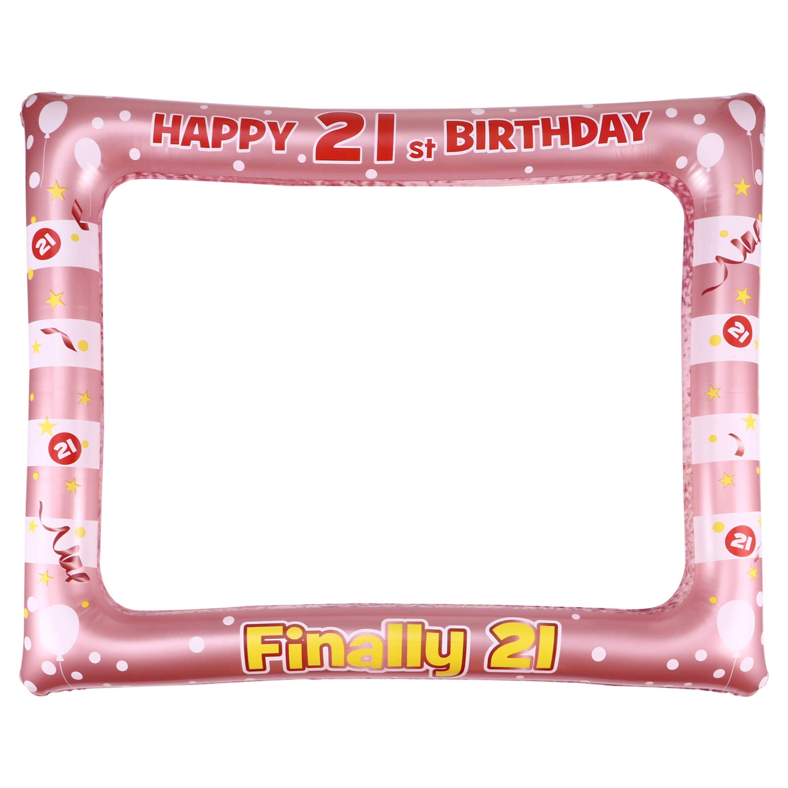 PRETYZOOM 21st Birthday Inflatable Photo Frame 18th Photo Booth Props 21st Birthday Party Accessories Decoration for Boys Girls