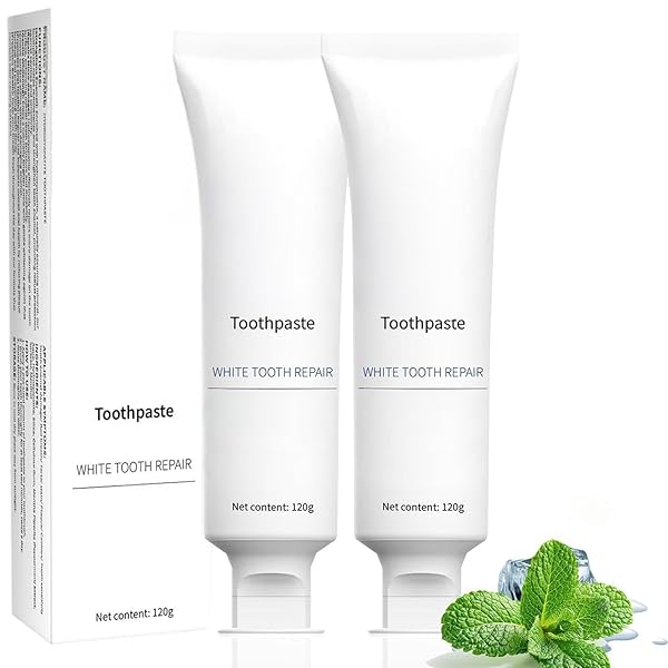 2PCS TOOTHPASTE,TOOTHPASTE FOR ENAMEL PROTECTIONAND TOOTH STRENGTHENING，FLUORIDE-FREE FORMULA, GENTLE MINT, FRESH BREATH
