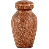 NIRMAN Acacia Wood Urns for Human Ashes - Beautiful Wood Urns for Adults (2.75" x 2.75" x 5")