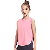 HASMES Girls Tank Tops Quick Dry Athletic Top Cute Sleeveless Shirts Dance Yoga Workout Tops