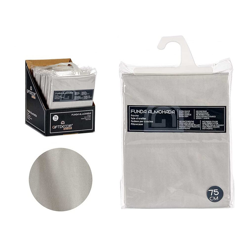 Grey pillow case, size 75 x 45 cm