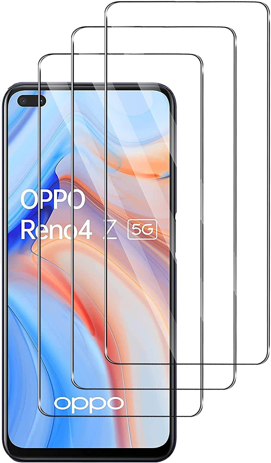 Quanen Electronic Screen Protector for Oppo Reno 4Z 5G, [3 Units] Tempered Glass for Oppo Reno 4Z 5G, 9H Tempered Glass, Bubble-Free, High Definition, Anti-Scratch
