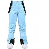 YEEFINE Women's Snow Ski Pants Insulated Winter Warm Outdoor Waterproof Snowboard Pants Bibs Detachable Suspender