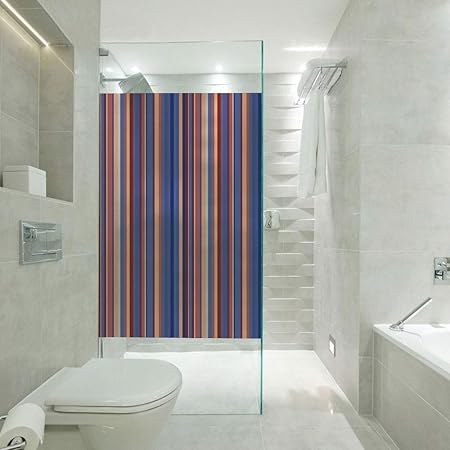 Rwnfa 3d Glasfolie Kein Kleber Geometrisches Muster Mit Wellenlinien Und Kreispunkten 58 X 99 Cm Fur Badezimmerturen Fenster Turen Schranke Etc Dunkelblau Pink W24xl51 Inch Color9 Amazon De Kuche Haushalt