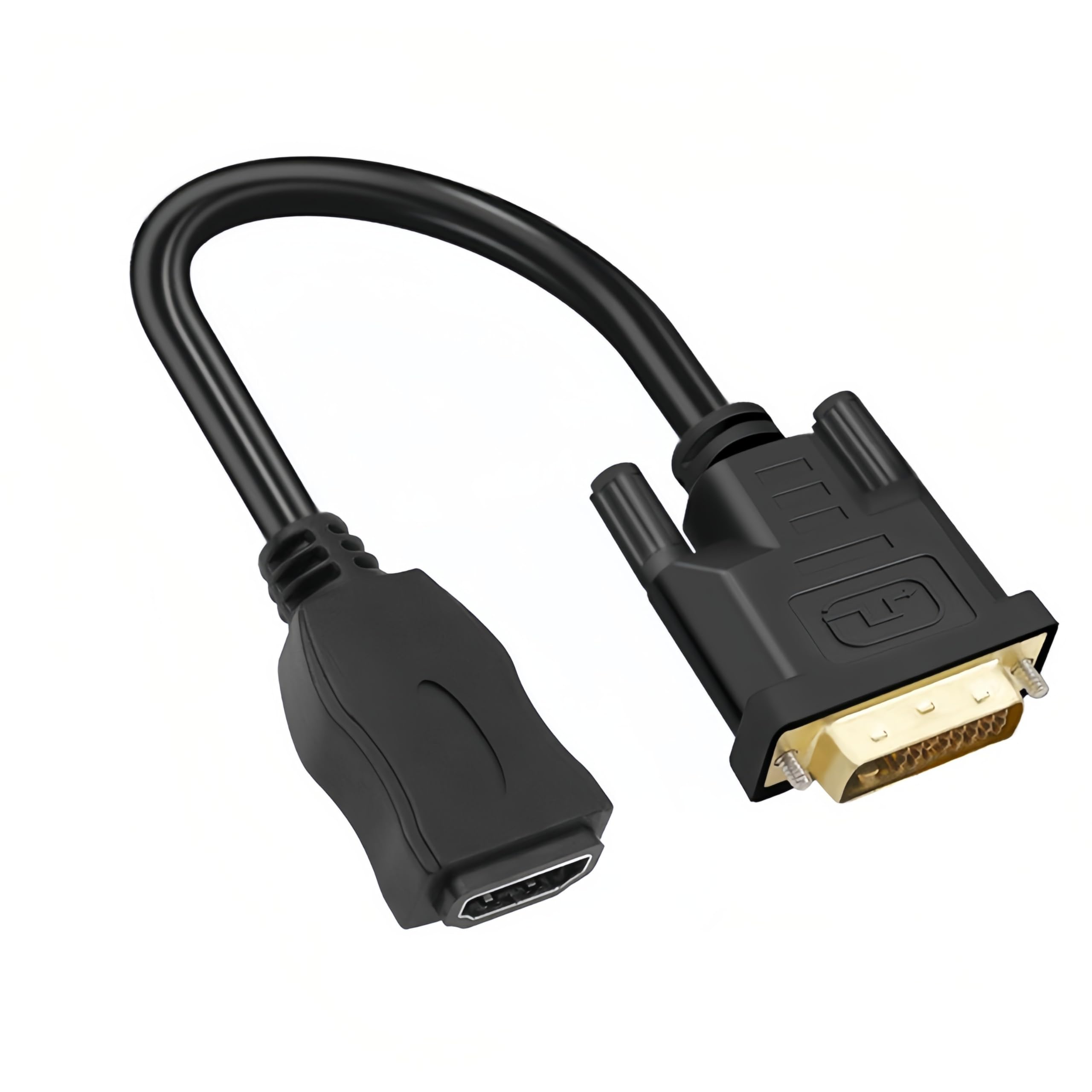 MMOBIEL HDMI to DVI Cable Adapter - Bi-Directional - Male DVI-D Dual Link to Female HDMI - Cable Converter Supports Monitor, PC, TV, Gaming, Projector - 1080p Full HD 60Hz - Gold Connector 1ft / 0.3m