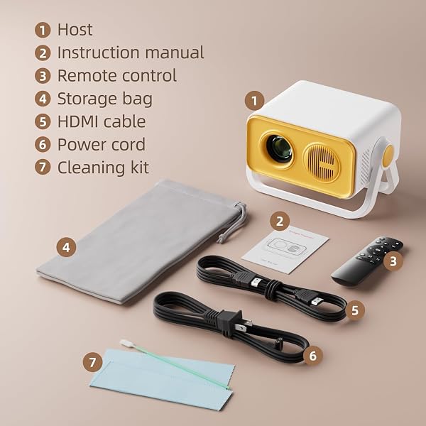 BKZ 2026 PGRADED 360°ADJUSTABLE DUAL STAND AI AUTO KEYSTONE ELECTRIC FOCUS MINI PORTABLE PROJECTOR WITH BLUETOOTH 5.4, 1080P SUPPORT OUTDOOR MOVIE PROJECTOR COMPATIBLE WITH HDMI/USB/PHONE