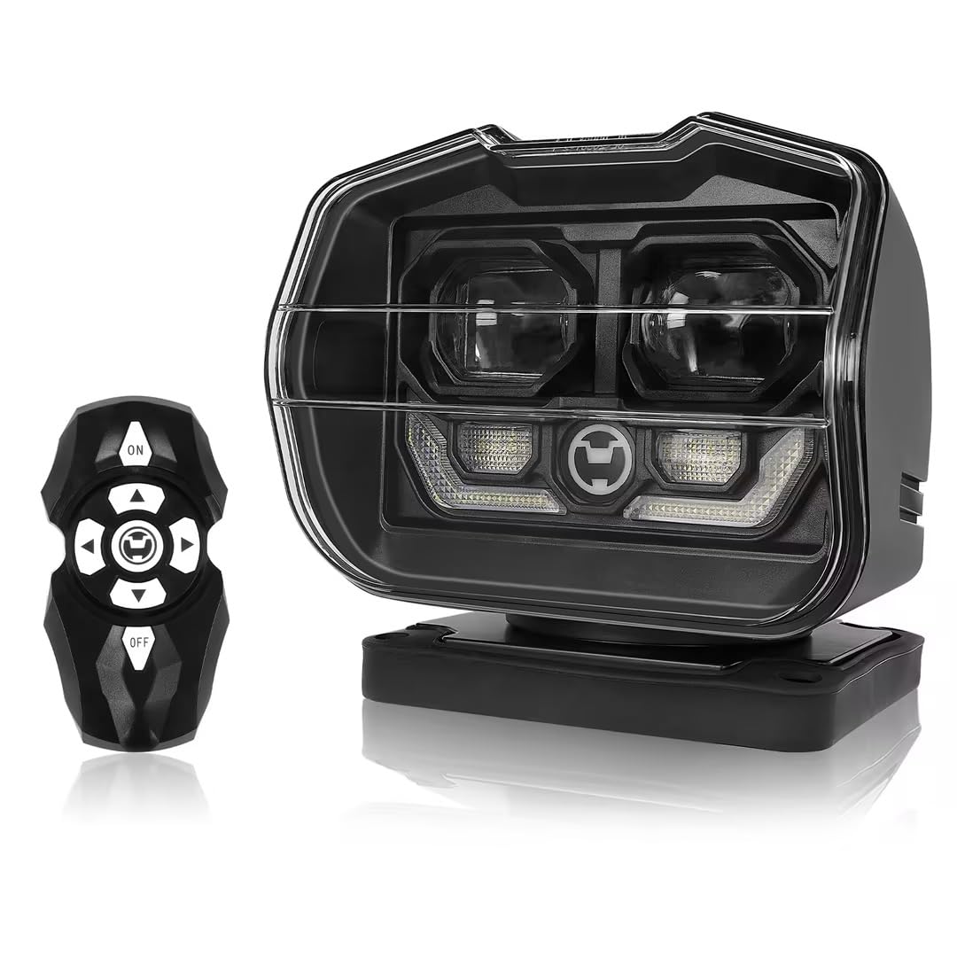 Photo 1 of **MISSING REMOTE***SUPAREE Remote Control LED Spotlight, 60w 5000lm Outdoor LED Searchlight Auto-Reset 360°Rotation for Boat Truck Offroad Marine Wireless Magnetic Spot light, (6 STRONG MAGNETS & Automatic Searching)