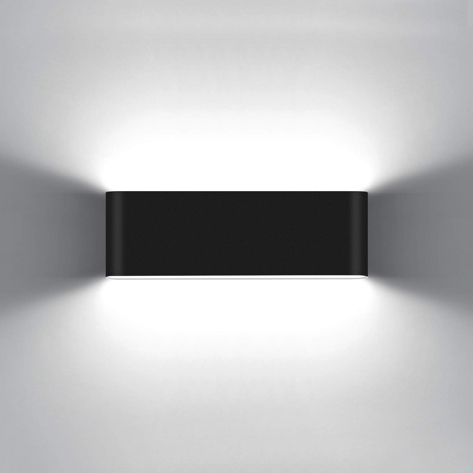 KAWELL 20W Modern Wall Lamp LED Wall Light Up Down Aluminum Wall Wash Lights Waterproof IP65 Outdoor Indoor for Bedroom Living Room Bathroom Stairs Porch Corridor Hallway, Black 6000K