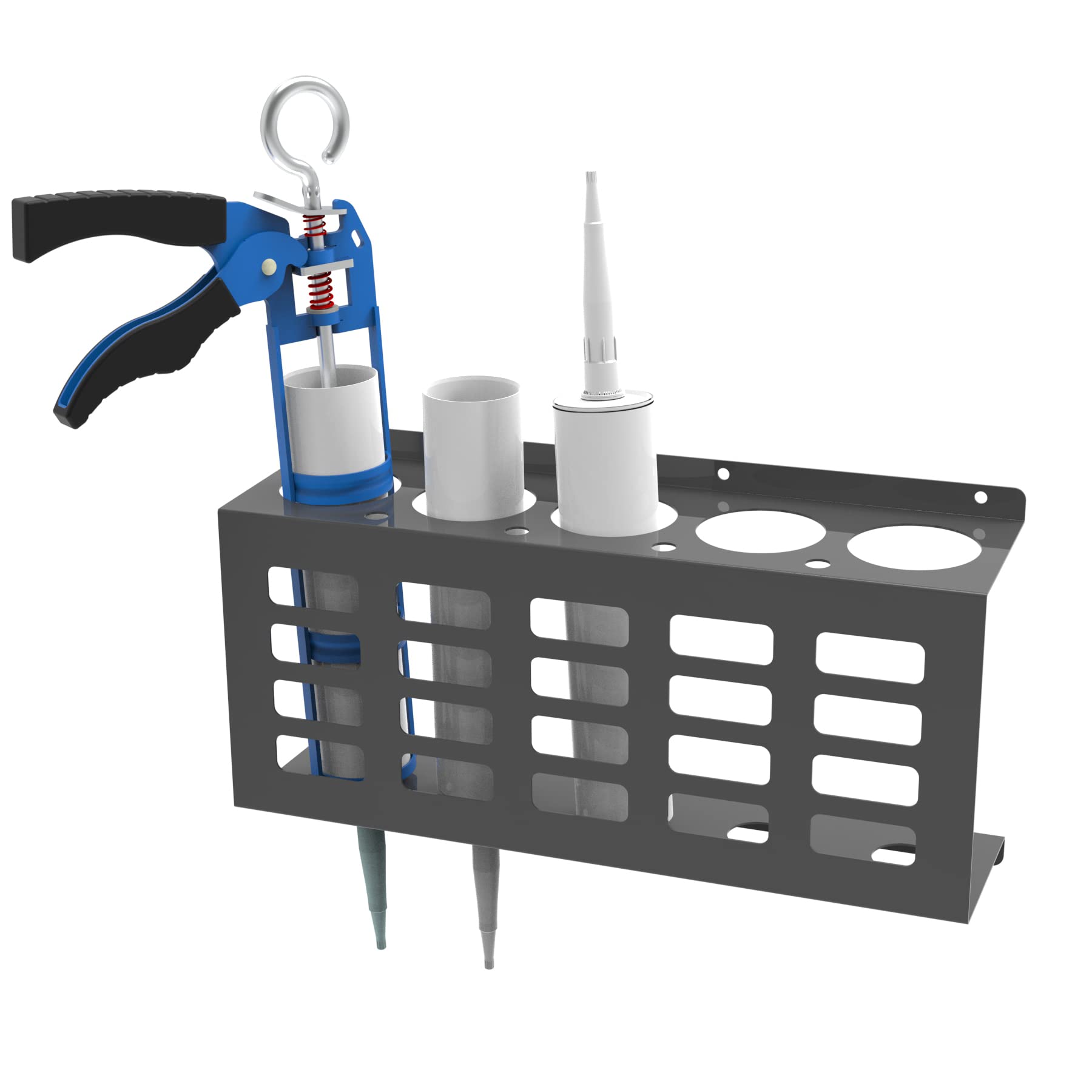 Autorack Products Sealant Gun Holder & Sealant Tube Holder, mastic, silicone, decorators caulk holder. Tough steel construction.