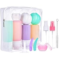 16 Pack Travel Bottles Set for Toiletries, Morfone TSA Approved Travel Containers Leak Proof Silicone Squeezable Travel…