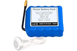 CBJJ 36 Volts Hoverboard Battery Replacement 36V 2Ah Hoverboard Replacement Battery Rechargeable L￵i-ion Battery Pack for Hoverboard (100W - 250W Motor), Size: 4 x 2.67 x 1.49inch