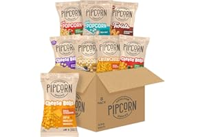 Shark Tank Sampler by Pipcorn - 8ct Variety Pack - Healthy Snacks, Gluten Free Snacks, Snack Variety Packs, Heirloom Corn, Snacks for Adults (Contents May Vary)