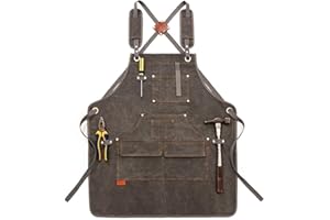 Kani Woodworking Shop Apron, Canvas Work Apron with Pockets for Men Women Tool Apron for Blacksmiths Gardeners Carpenter