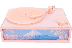 Luocute Vintage Record Player with Diffuser, 5.3 Wireless Speaker and Aromatherapy Lamp, 3.5mm Sound Cable and Type C Chargin