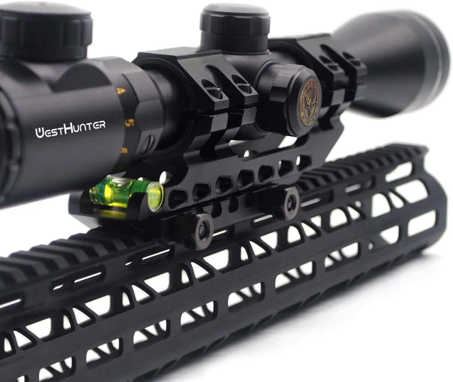 WestHunter Optics Offset Cantilever Picatinny Scope Mount, 1 in/30mm High Profile Precision One Piece Scope Dual Rings with Bubble Level, Red : Sports & Outdoors