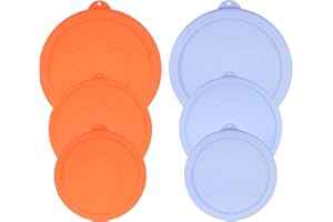 VIOTIIN 1 Cup 2 Cup 4 Cup Round Silicone Replacement Lids for Pyrex 7202-PC, 7200-PC, 7201-PC and Anchor Hocking Glass Bowls, 6 Pack, Microwave & Dishwasher & Freezer Safe (Container not Included)