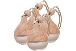 KALLORY 4pcs Essential Oil Air Hanging Empty Perfume Bottle Car Perfume Pendant Diffuser Decorate