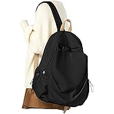 weradar Basic Black School Backpack For Women Men, Lightweight Casual Daypack, College Backpack, Aesthetic Middle School Bag, Bookbag For Teen Girls Boys, Small Canvas Travel Backpack