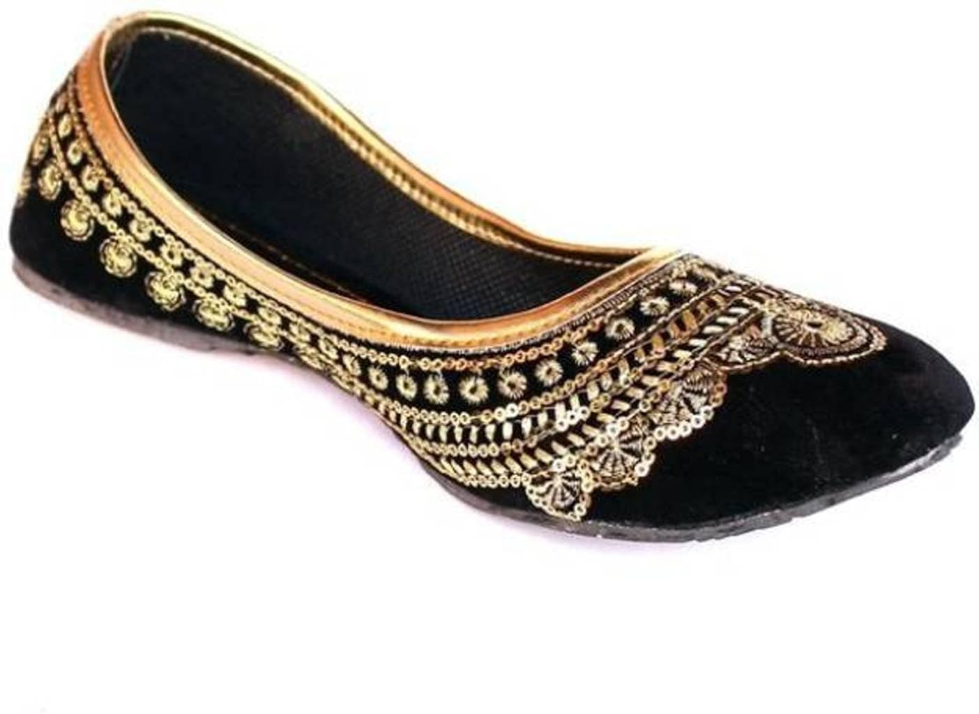 red choice collection black & golden women's bellies or juti
