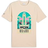 PUMA Mens F1 Miami Graphic Crew Neck Short Sleeve Casual Tops Casual - White