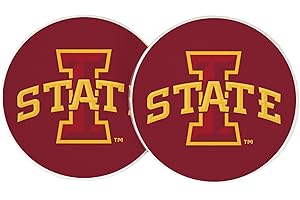 Desert Cactus Iowa State University Car Accessories ISU Cyclones Absorbent Sandstone Cup Coasters Licensed Product Set of 2 (Design A)