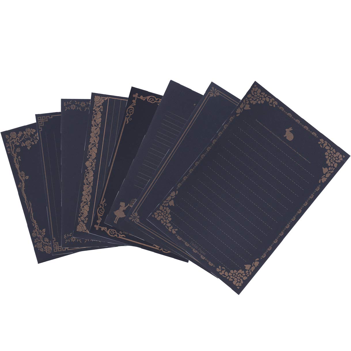 80 Sheets Vintage Letter Paper Lined Writing Paper Pad Writing Stationery Paper Set Assorted 40Pcs Lined Paper and 40Pcs Blank Paper with Retro Letterhead for Calligraphy Painting Drawing Sketching