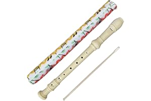 Utmiko Descant Soprano 8 Hole Recorder with Recorder Case Bag Cleaning Stick, Musical Instruments Flute For Kids and Adults (Natual)
