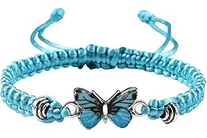 FUELEGO Butterfly Bracelet for Women Girls Adjustable Handmade Woven Charm Butterfly Bracelets Fashion Jewelry Gifts for Ladies