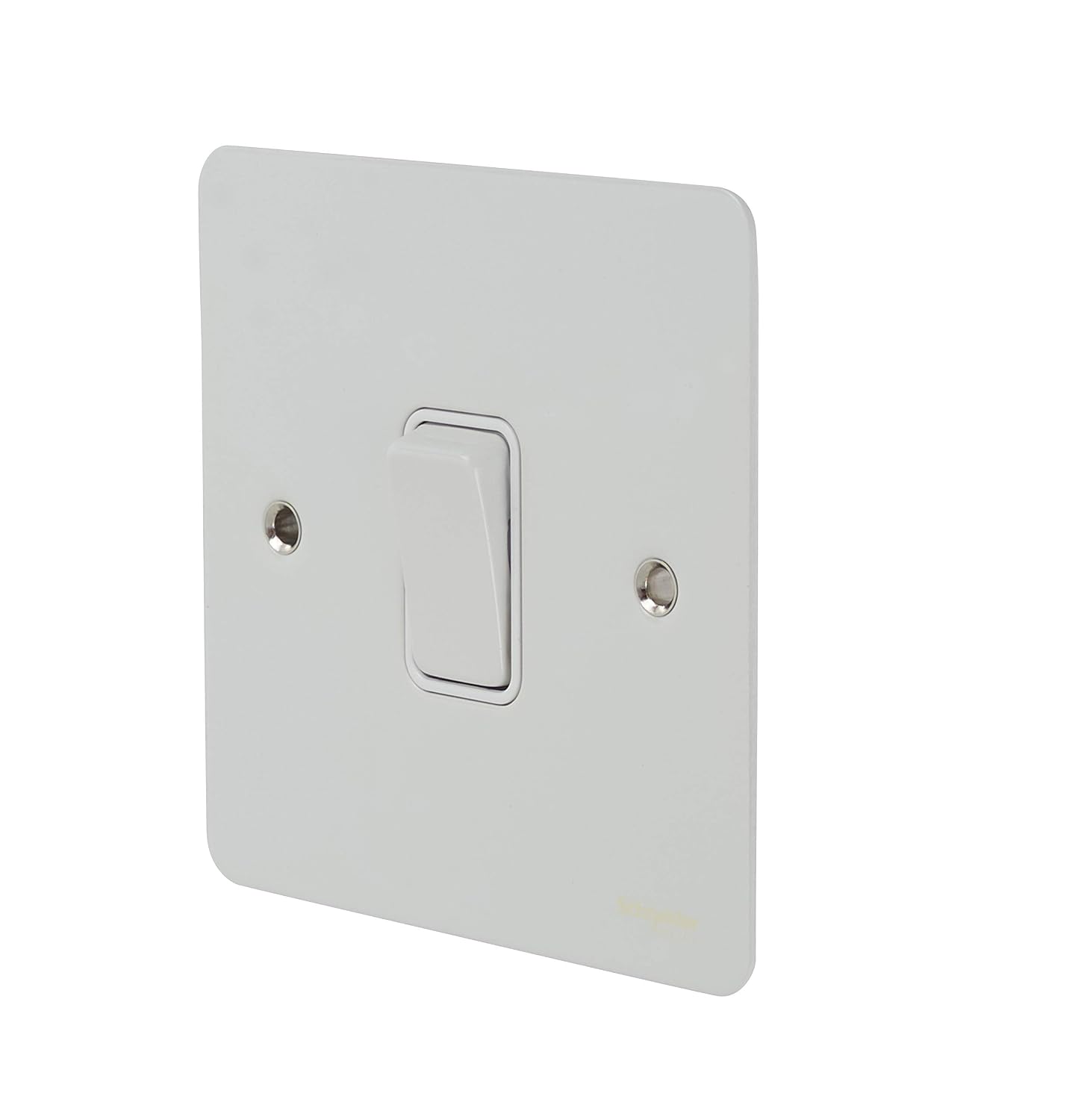 Schneider Electric Ultimate Flat Plate - Single Rocker Light Switch, Intermediate, 16AX, GU1214WPW, Painted White with White Insert - Image 3