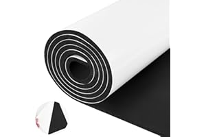 ToLanbbt Sponge Neoprene Foam Sheet with Adhesive - 1/4” Thick, 12” x 59” Closed Cell Foam Rubber Roll, Weatherproof Soundproof Padding for Automotive, Cabinet, Furniture, Crafts, DIY, Black