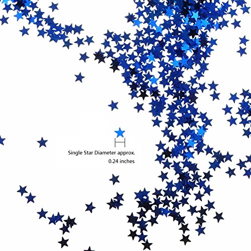 Bilipala Blue Star Table Confetti Sparkle Star Sequins For Wedding Baby Shower Birthday Party Decorations Supplies, 6 MM, 2 Ounce