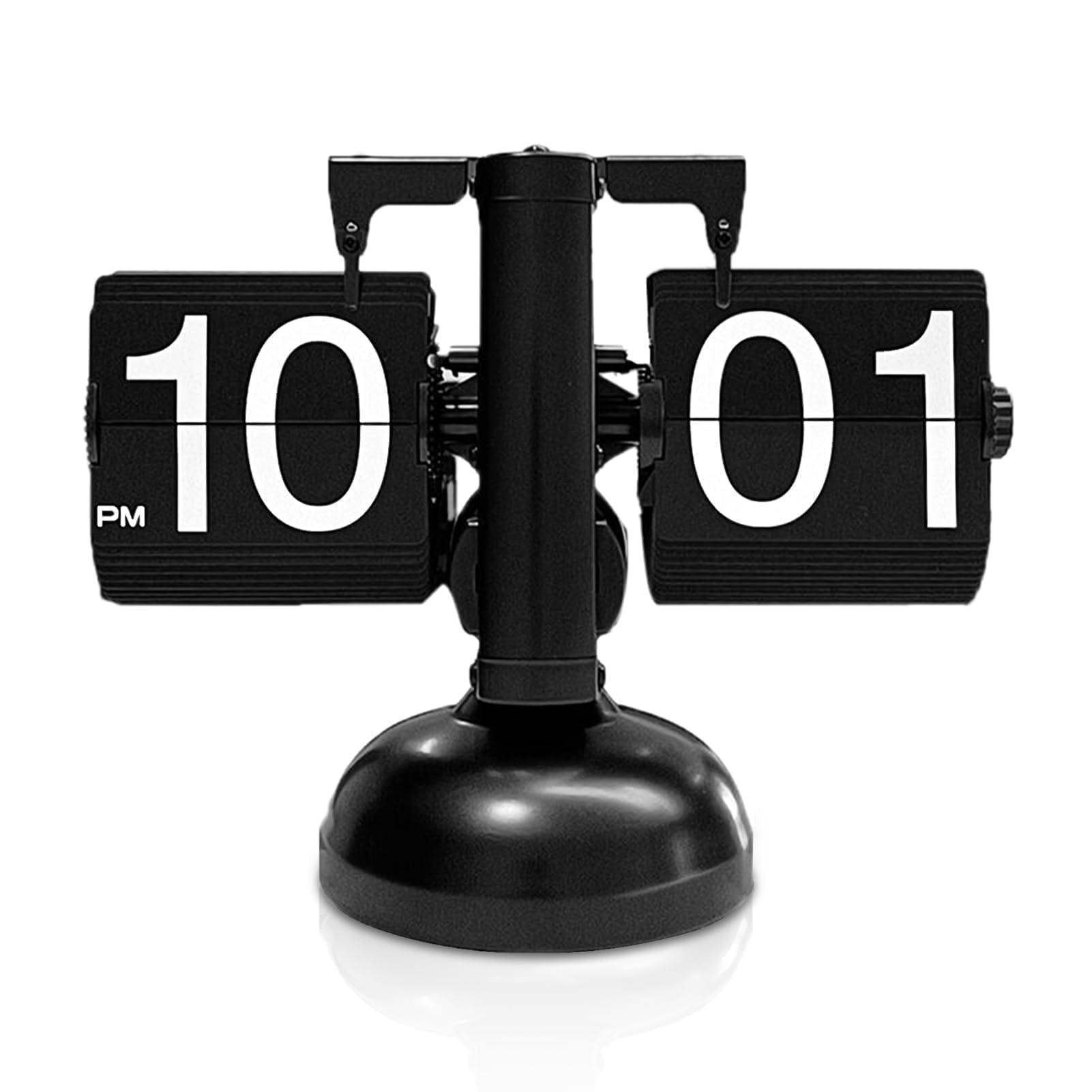 Retro Flip Down Clock, Automatic Flip Digital Desk Clock Flip down Vintage Design Table Clock Mute for Living Room Study(Black)