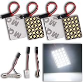 LED Interior Car Lights, White 2835 24-SMD Panel, T10 BA9S Festoon, 4-Pack | White 2835 24-SMD LED panels for car dome, reading and interior lighting; 12V with T10, BA9S and Festoon adapters, 4-pack.