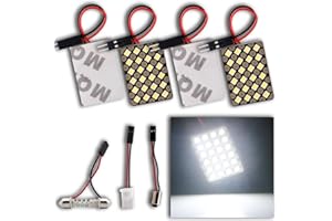 GLL Panel Interior Dome LED Reading Lights for Car Auto 2835 24-SMD White DC12V T10+BA9S+Festoon Adapter Pack of 4