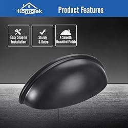 HOMOTEK 5 Pack Drawer Bin Cup Pulls Dresser Pulls
