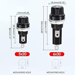 Panel Mount Screw Cap Fuse Holder Hole Plug Case