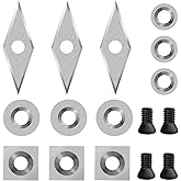 NNBWKIXI Carbide Lathe Tools Carbide Inserts for Wood Lathe Turning Tools,Include 11mm Square with Radius,12mm and 8.9mm Round,30x10mm Diamond with Sharp Point with Screws