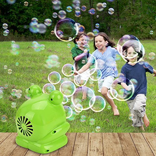 Showin Little Kids Bubble Machine - Automatic Bubble Maker Machine Durable High Output Bubble Blower,Frog Shape Easy to Use Bubble Blowing Machine