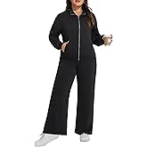 Auciccoo Plus Size Women 2 Piece Outfits Sweatsuits Zip Up Sweatshirt Wide Leg Sweatpants Lounge Set Casual Tracksuit