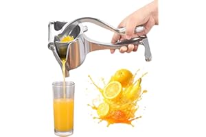 Hand Juicer Squeezer - Aluminum Manual Press Juicer for Lemon, Orange, Lime, Grape, Pomegranate, Press and Drink Immediately