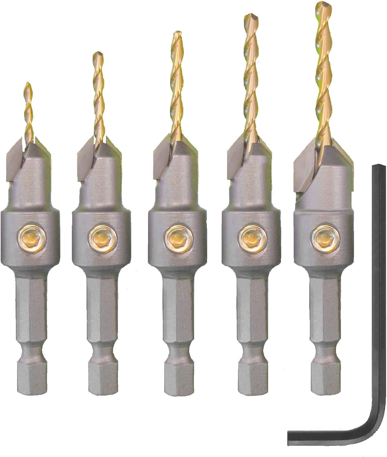 Snappy Tools 5 Piece Tungsten Carbide Tipped Countersink Set #46030