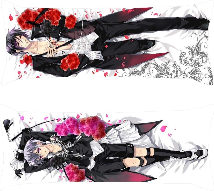 SGOT Cushion Cover Anime Kuroshitsuj Black Butler Sebastian Ciel Hugging Body Cushion 1.5 m Length Anime Cushion Cover 150 x 50 cm (Fountain Pen Not Included) H01